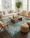 Urban Oasis Rugs Collection Area Rug -  Penthouse (Teal) Square Teal  lifestyle 48