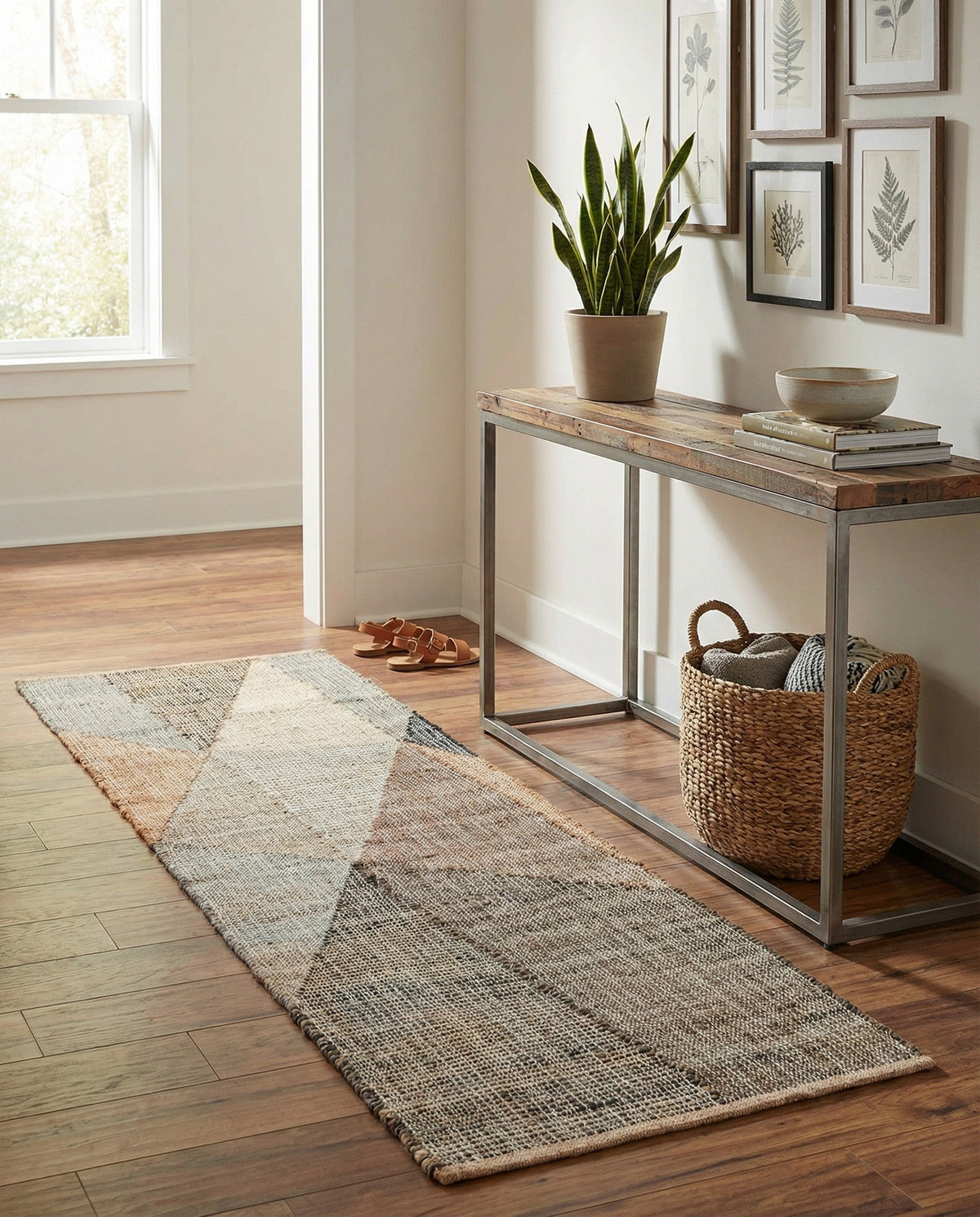 Desert Weave Jute Collection Area Rug -  Mojave Runner Multi  lifestyle 57
