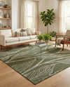 Seaside Blooms Collection Area Rug -  Evergreen (Green) Square Green  lifestyle 68