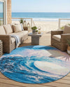 Urban Terrace Collection Area Rug - Veranda Round Blue  lifestyle 63