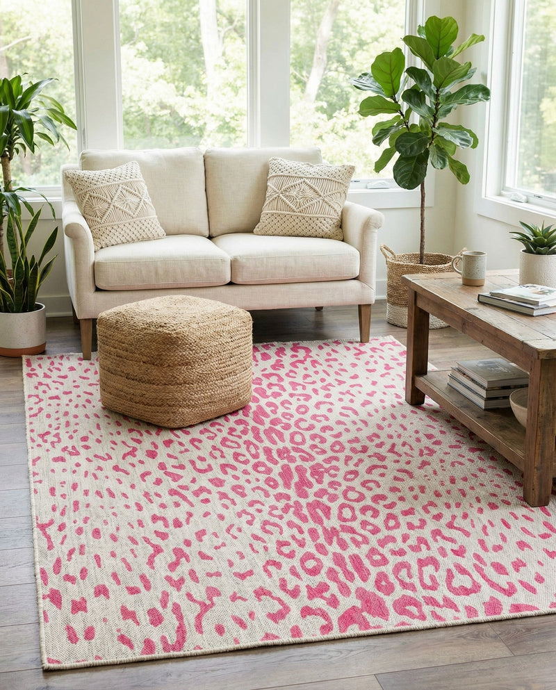 Savannah Escape Collection Area Rug - Serengeti Rectangle Pink Gray  lifestyle 51