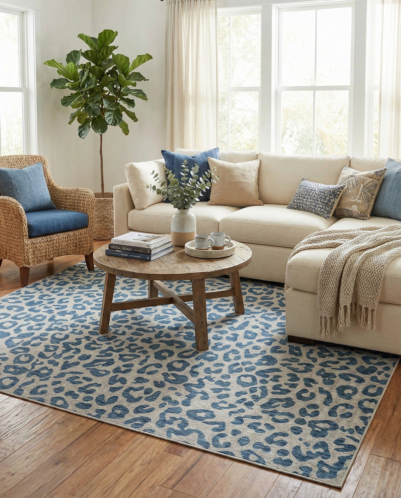 Savannah Escape Collection Area Rug -  Amazon (Blue) Rectangle Blue  lifestyle 27
