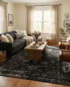 Riviera Elegance Collection Area Rug - Antibes (Black) Rectangle Black  lifestyle 11