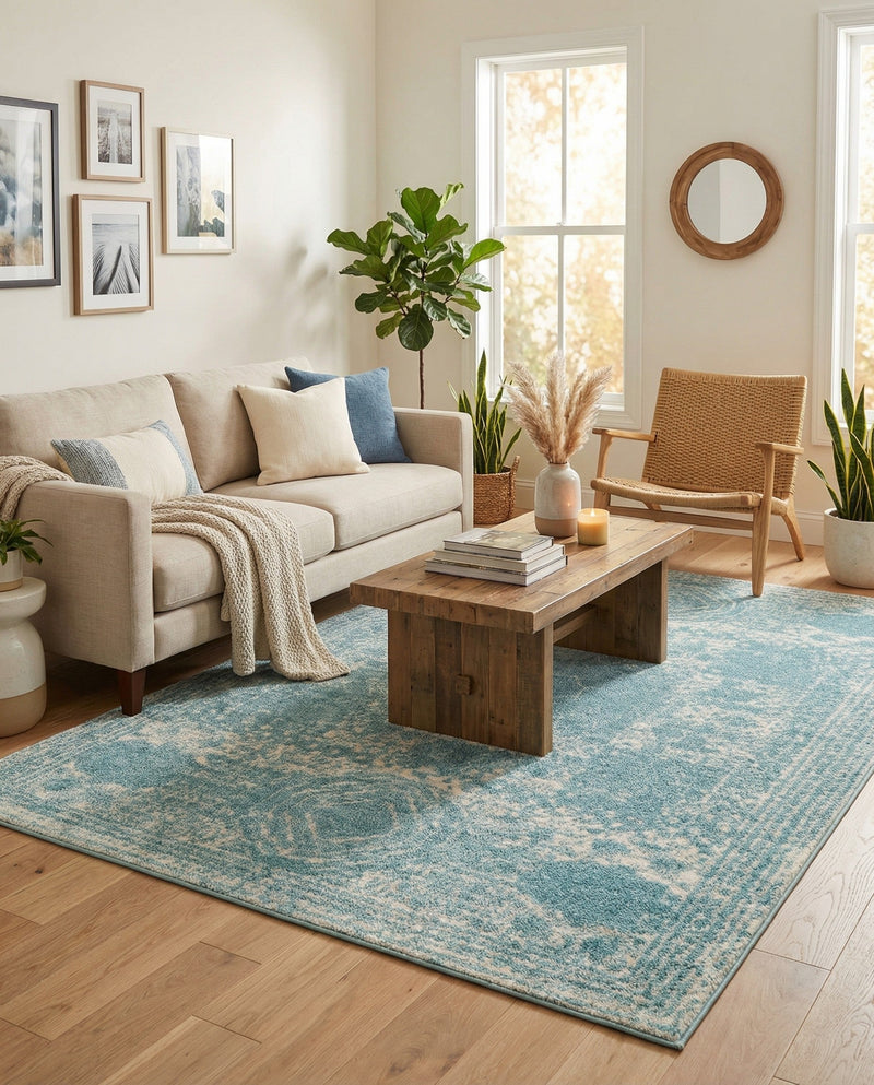 Dover Terrace Collection Area Rug -  Lagoon (Aqua) Rectangle Aqua  lifestyle 14