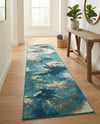 Urban Terrace Collection Area Rug -  Gazebo Runner Blue and Ivory  lifestyle 44