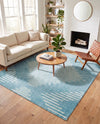 Seychelles Stripes Collection Area Rug - Mahe (Light Blue) Square Light Blue  lifestyle 60