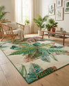 Seaside Blooms Collection Area Rug -  Fern Rectangle Multi  lifestyle 39