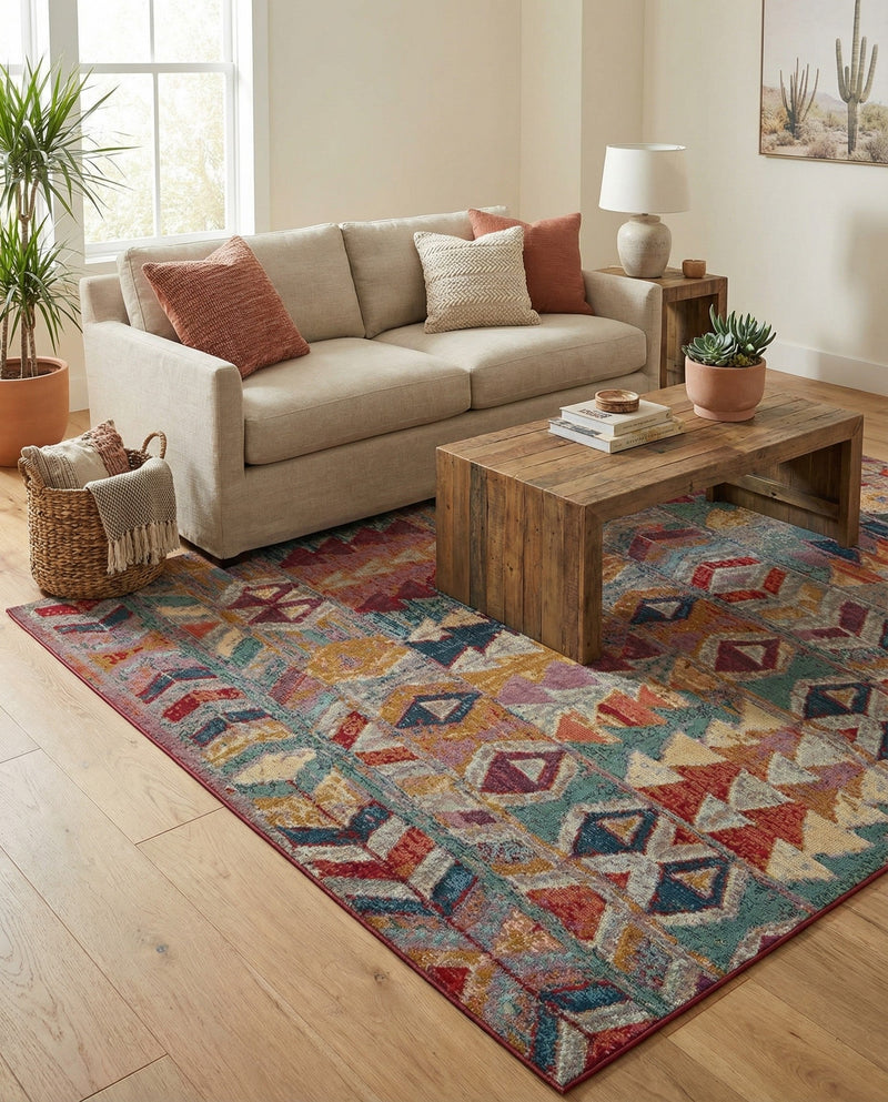 Urban Terrace Collection Area Rug -  Arcade Rectangle Multi  lifestyle 53