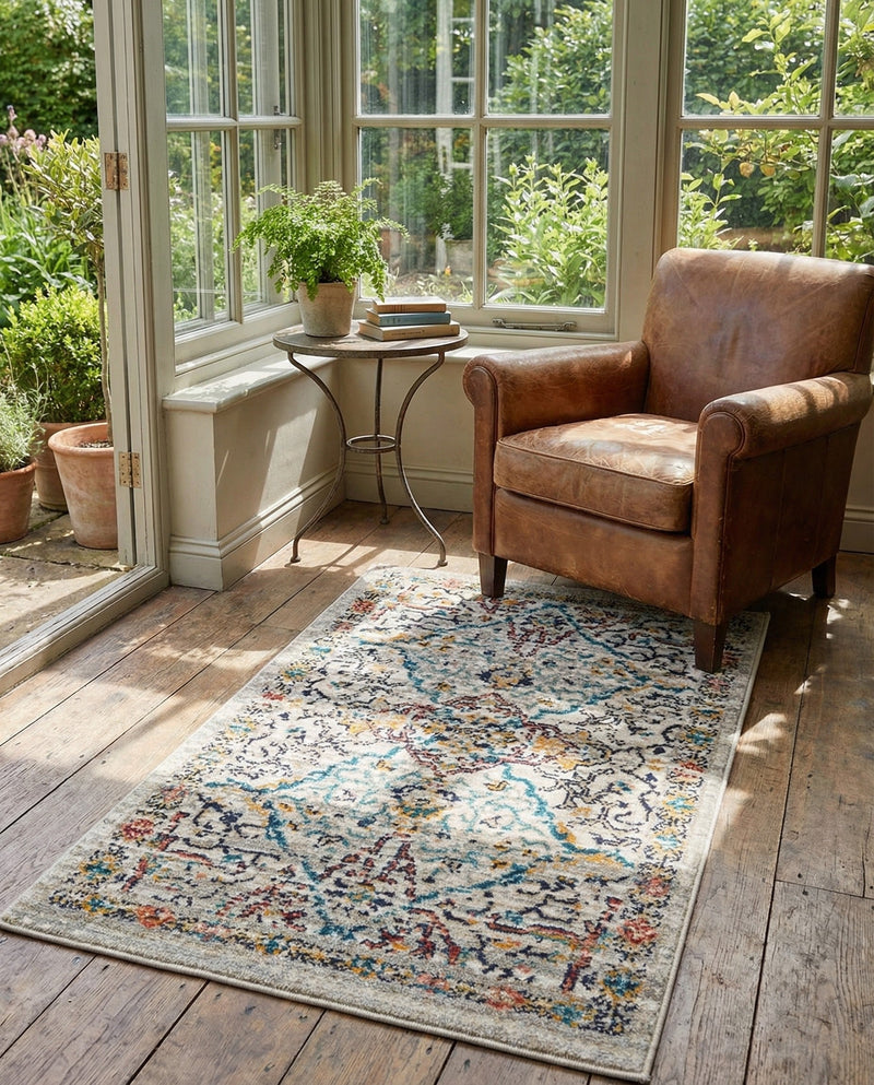 Seville Stripes Collection Area Rug -  Malaga (Ivory) Rectangle Ivory  lifestyle 27