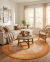 Dover Terrace Collection Area Rug - Marina (Orange) Round Orange  lifestyle 39
