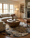 Urban Terrace Collection Area Rug -  Horizon Round Multi  lifestyle 75