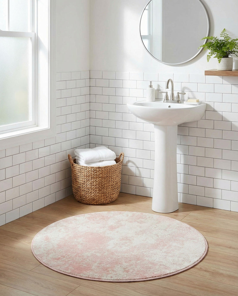 Luminara Sands Collection Area Rug - Elysium (Carnation Pink) Round Carnation Pink  lifestyle 36