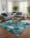 Urban Terrace Collection Area Rug -  Gazebo Rectangle Blue and Ivory  lifestyle 21