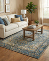 Patio Heritage Collection Area Rug -  Haven Rectangle Blue  lifestyle 28