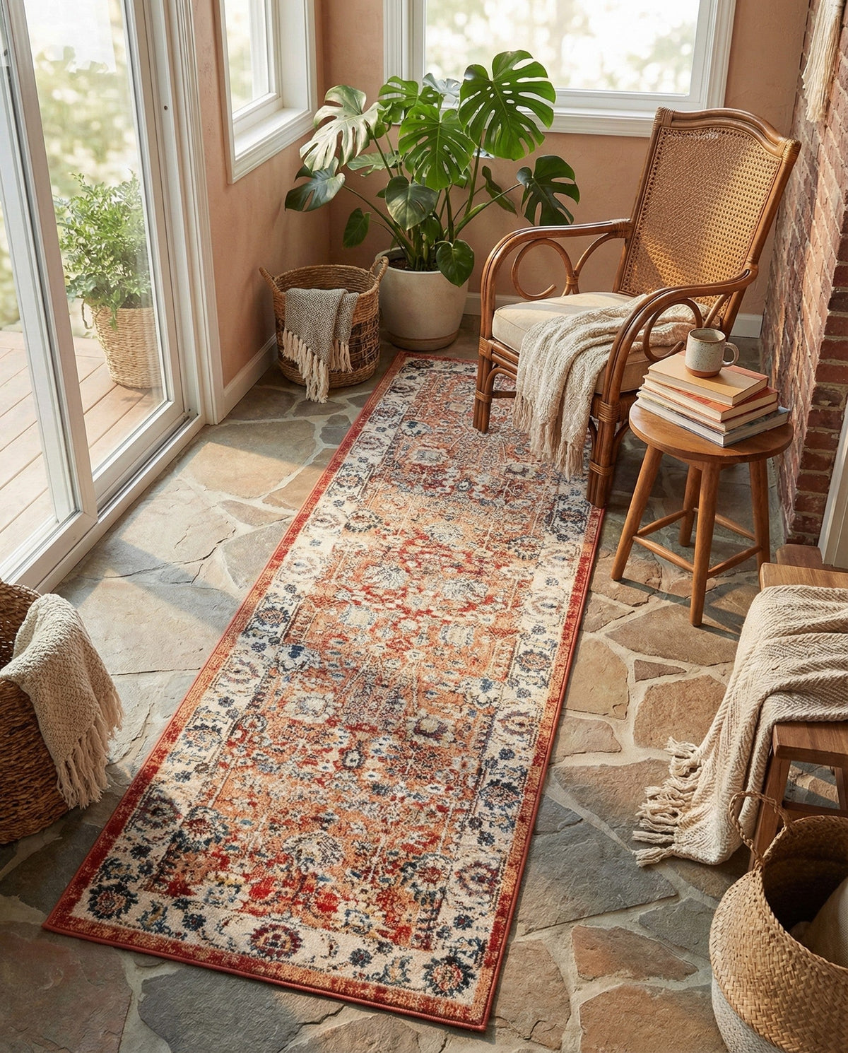 Eden Oasis Collection Area Rug -  Haven Runner Terracotta  lifestyle 94