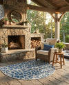 Savannah Escape Collection Area Rug -  Amazon (Blue) Hearth Blue  lifestyle 47