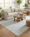 Seaside Stripes Collection Area Rug -  Boardwalk (Teal) Rectangle Teal  lifestyle 29