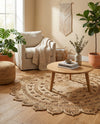 Woven Seaside Jute Collection Area Rug - Coastalhaven (Natural) Round Natural  lifestyle 14