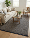 Woven Seaside Jute Collection Area Rug - Oia Rectangle Navy Blue and White  lifestyle 54