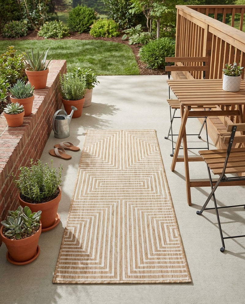 Urban Terrace Collection Area Rug -  Astoria (Taupe) Runner Taupe  lifestyle 35