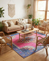 Heritage Elegance Collection Area Rug -  Winterthur (Fuchsia) Square Fuchsia  lifestyle 41