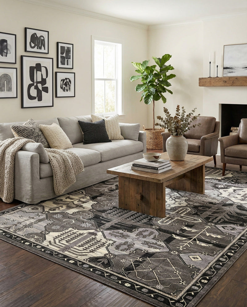Horizon Collection Area Rug - Dawn Rectangle Gray  lifestyle 65