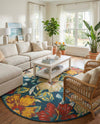 Seaside Haven Rugs Collection Area Rug -  Nautical Round Multi  lifestyle 91