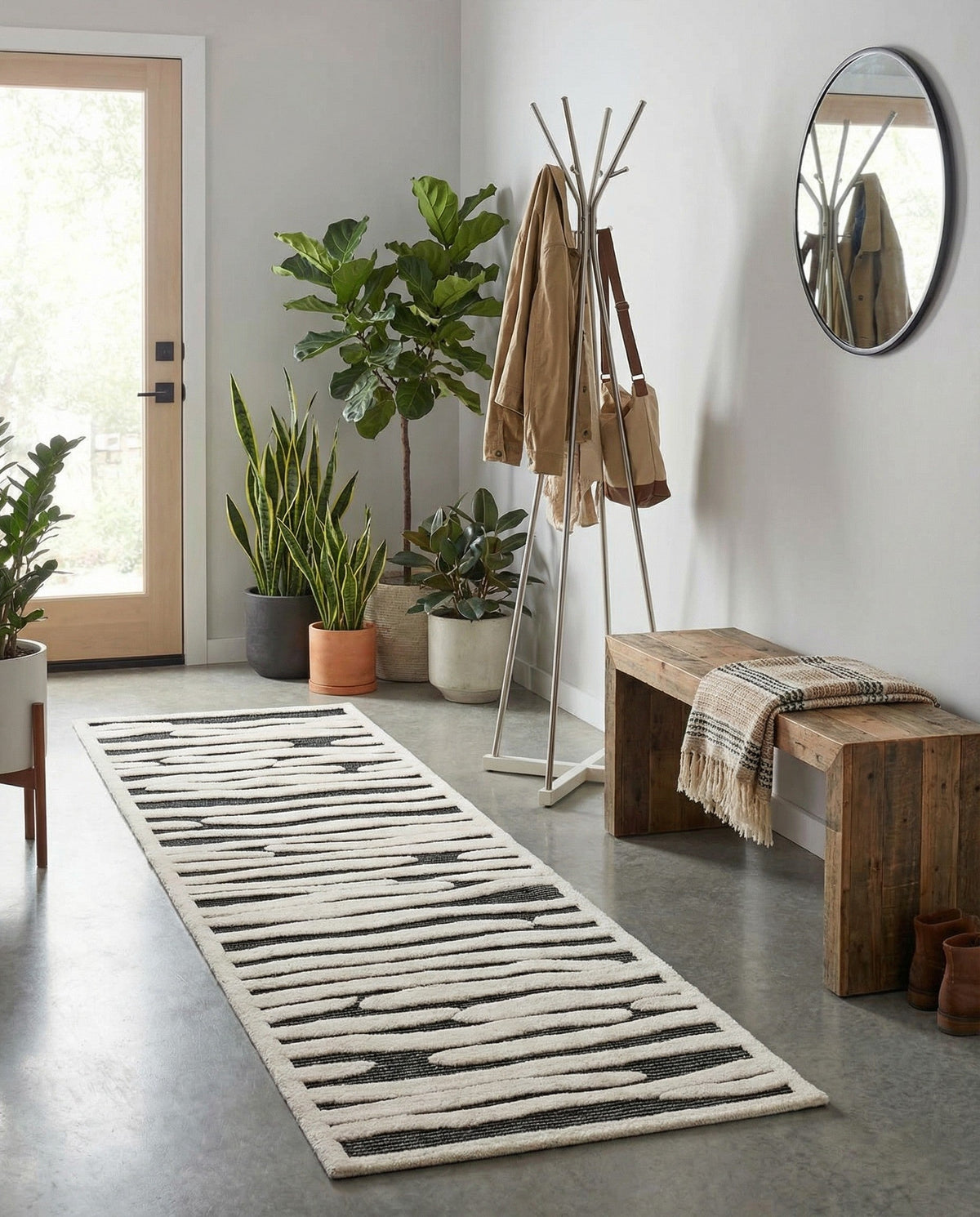 Monochrome Collection Area Rug - Slate Runner Gray  lifestyle 85