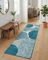 Urban Terrace Collection Area Rug -  Courtyard Runner Blue and Ivory  lifestyle 15