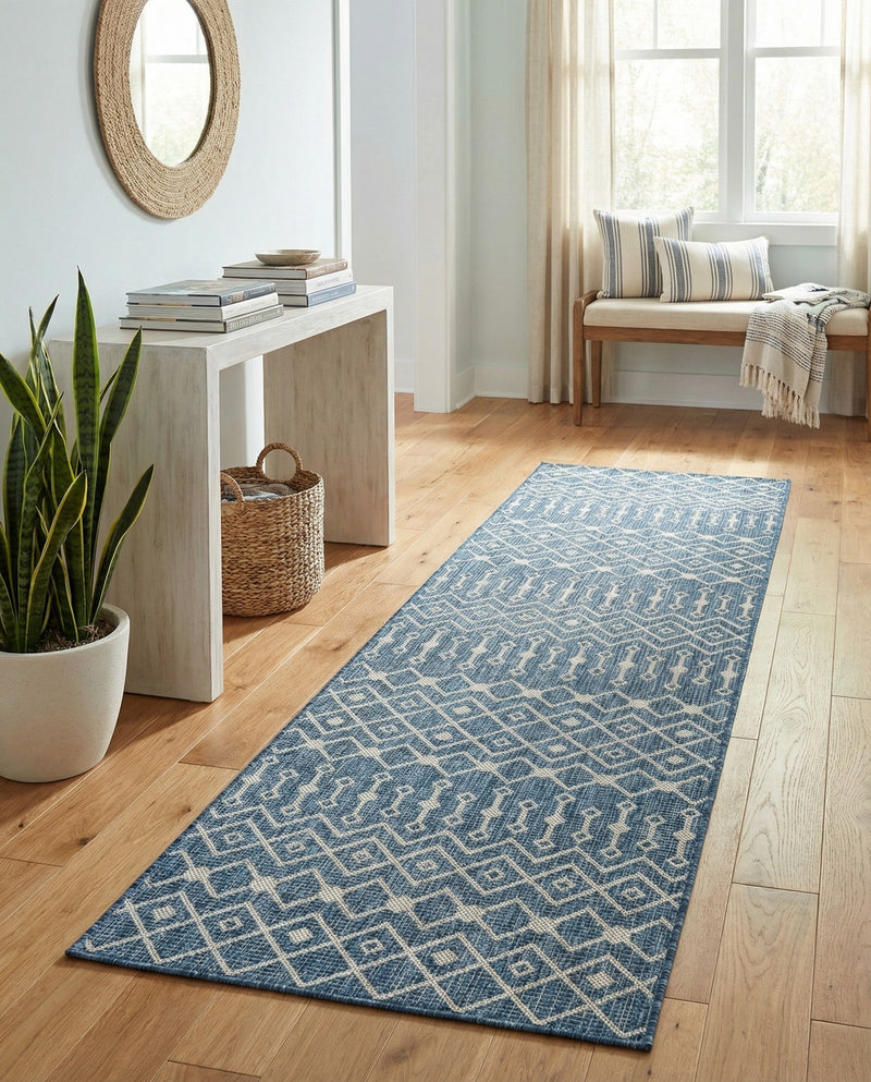 Savannah Pergola Collection Area Rug -  Pergola (Blue) Runner Blue  lifestyle 51