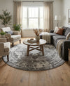Riviera Elegance Collection Area Rug -  Menton (Gray) Round Gray  lifestyle 59