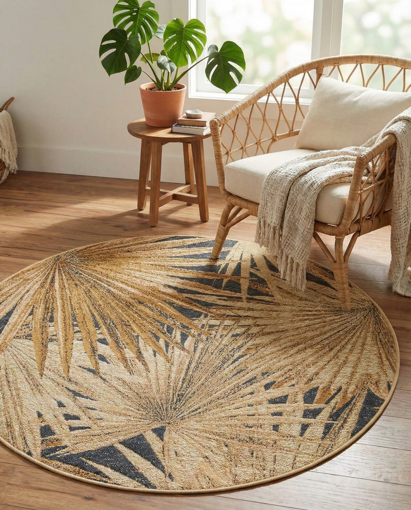 Seaside Blooms Collection Area Rug -  Avalon Round Multi  lifestyle 78