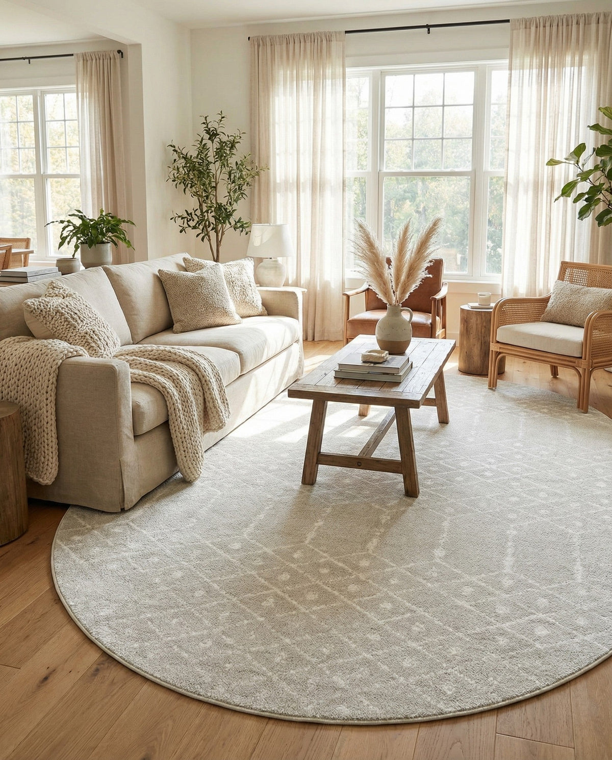 Marrakesh Lattice Collection Area Rug - Casablanca (Light Gray) Oval Light Gray  lifestyle 86