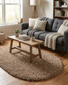 Plush Oasis Collection Area Rug - Serenity (Sandy Brown) Oval Sandy Brown  lifestyle 47