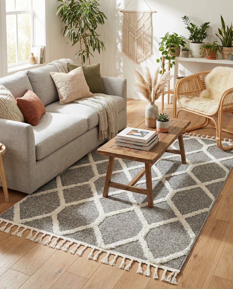 Sahara Chic Collection Area Rug -  Tuareg Rectangle Gray  lifestyle 34
