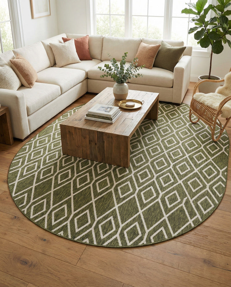 Urban Oasis Rugs Collection Area Rug -  Boulevard (Green) Oval Green  lifestyle 16