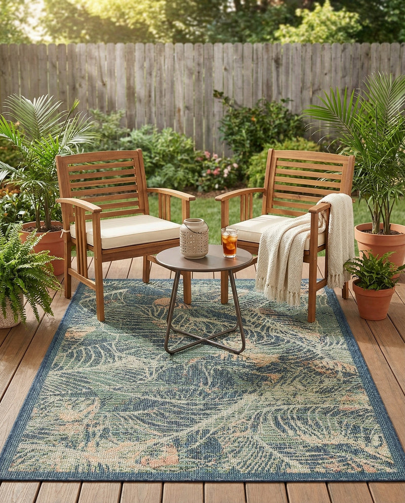 Coastal Terrace Collection Area Rug -  Driftwood Rectangle Blue  lifestyle 26