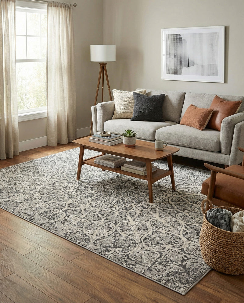 Riviera Elegance Collection Area Rug -  Eze Rectangle Dark Gray  lifestyle 49