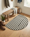 Seaside Stripes Collection Area Rug - Cabana (Charcoal) Hearth Charcoal  lifestyle 64