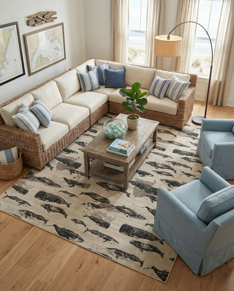 Seaside Haven Rugs Collection Area Rug -  Seabreeze Rectangle Beige  lifestyle 19