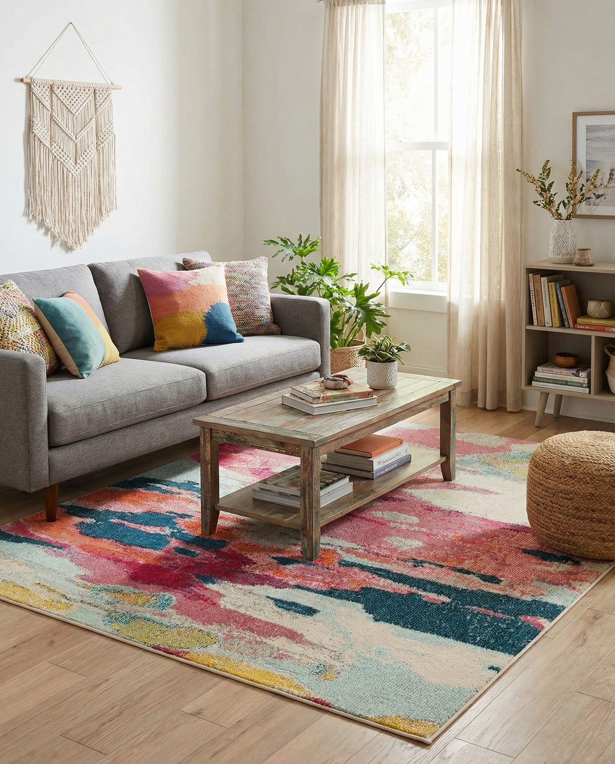 Marrakesh Elegance Collection Area Rug -  Skhirat Square Pink  lifestyle 93
