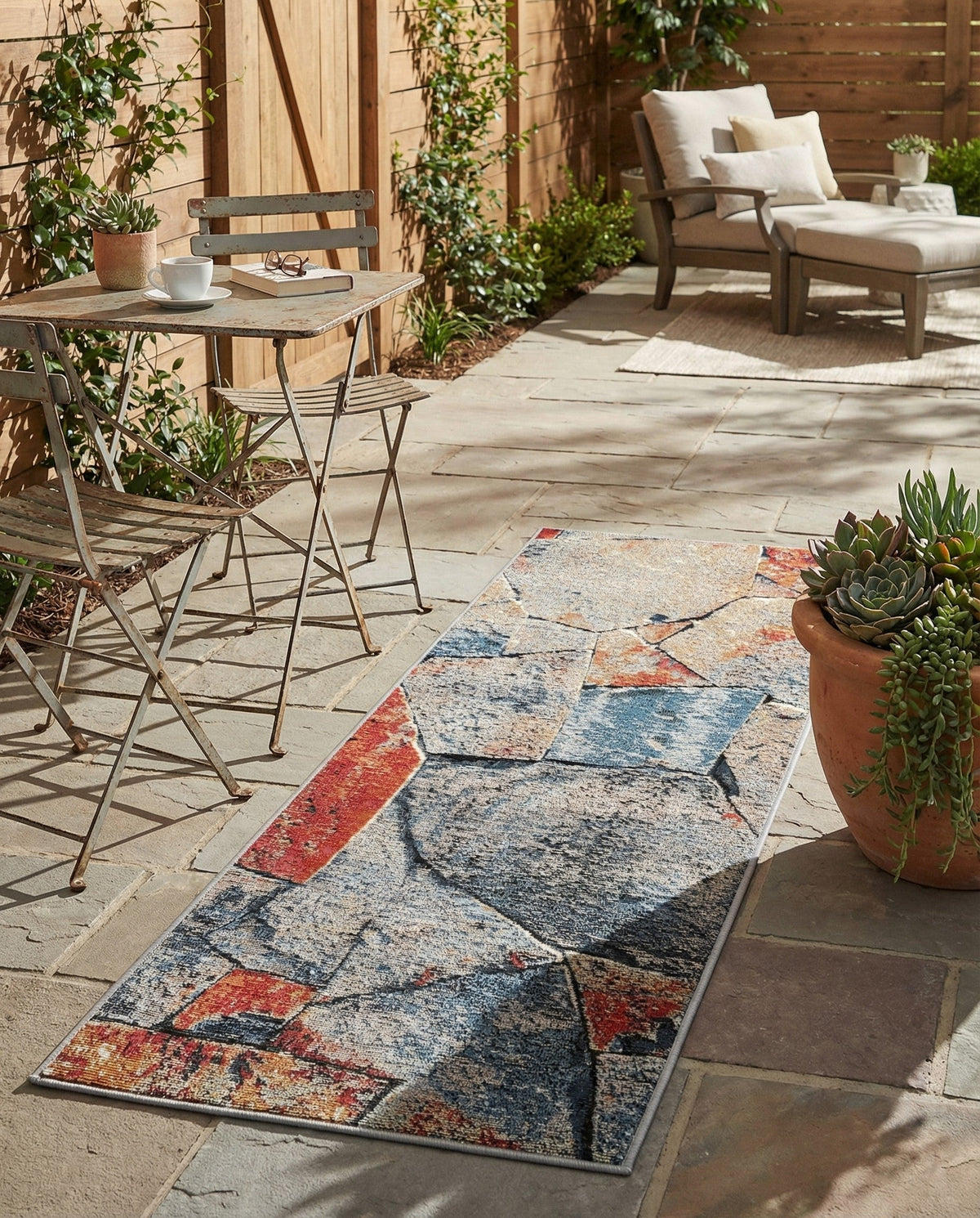 Urban Terrace Collection Area Rug -  Boulevard Runner Multi  lifestyle 67