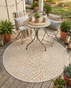 Urban Oasis Rugs Collection Area Rug -  Terrace (Dark Beige) Round Dark Beige  lifestyle 39