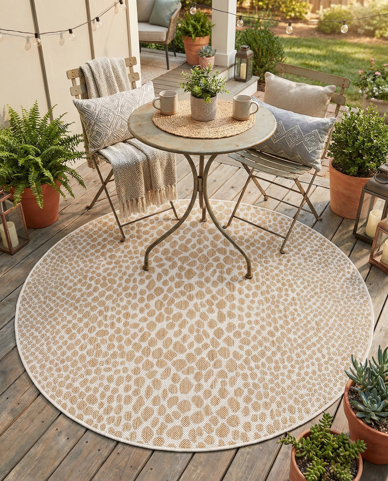 Urban Oasis Rugs Collection Area Rug -  Terrace (Dark Beige) Round Dark Beige  lifestyle 39