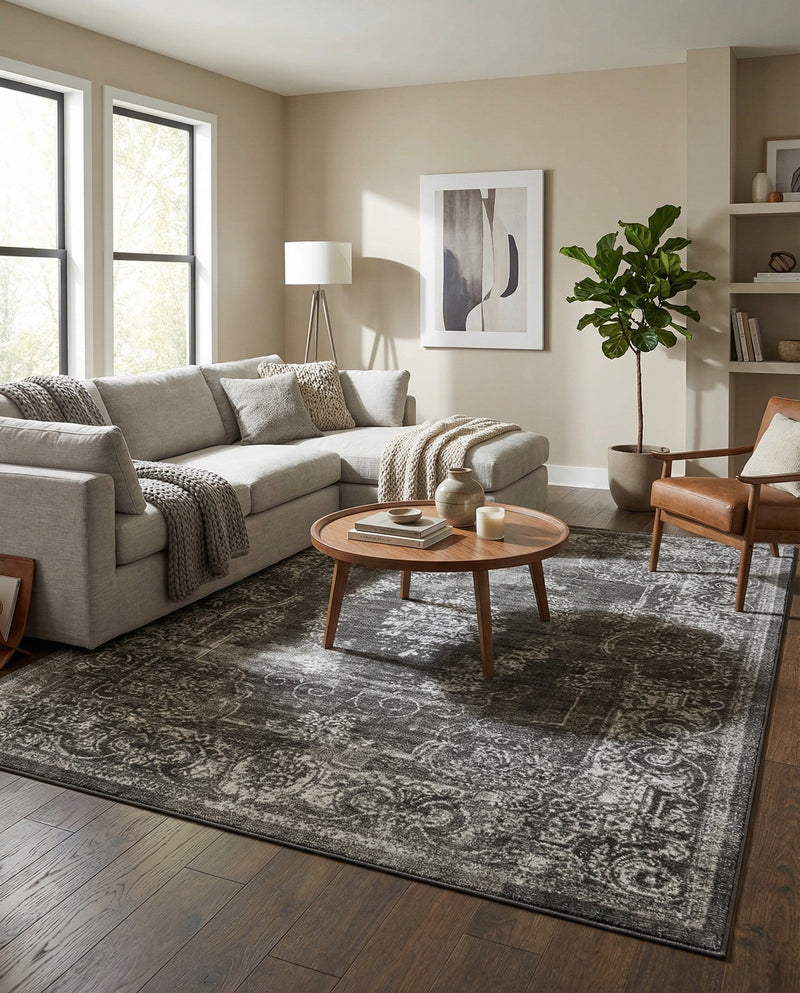 Copenhagen Comfort Collection Area Rug -  Roskilde Rectangle Charcoal  lifestyle 38
