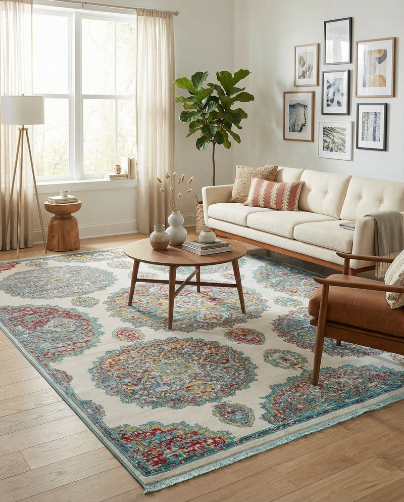 Arcadia Rugs Collection Area Rug -  Atlantis (Cream) Rectangle Cream  lifestyle 8