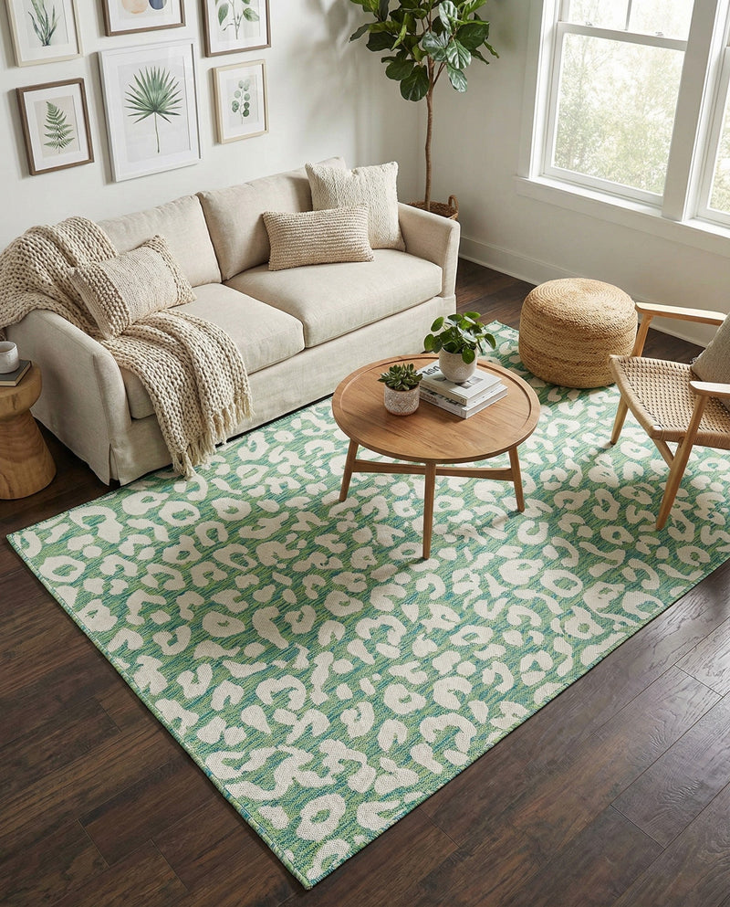 Savannah Escape Collection Area Rug -  Amazon (Green Blue) Rectangle Green Blue  lifestyle 22