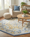 Savannah Series Collection Area Rug - Charleston (Sky blue) Octagon Sky blue  lifestyle 62