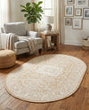 Tribal Terrace Treasures Collection Area Rug -  Incan Isle (Natural) Oval Natural  lifestyle 55