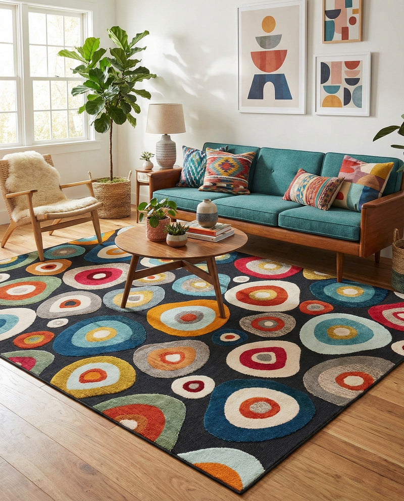 Outdoor Marrakesh Collection Area Rug -  Chefchaouen Rectangle Multi Black  lifestyle 35